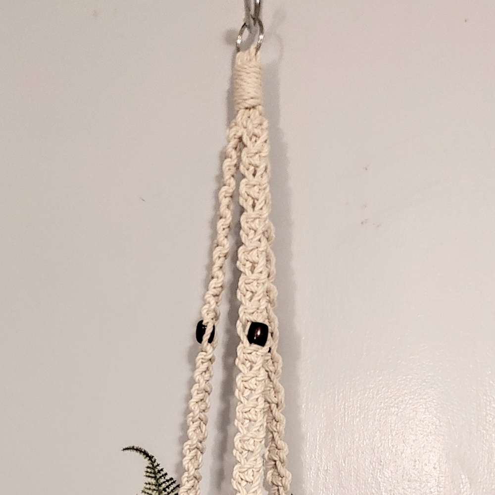 Natural Cotton Country Plant Hanger With Pot - Picture 6 of 8